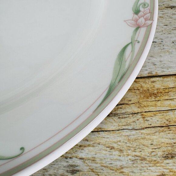 Royal Rego SERENA Restaurant Ware Pink Flower Porcelain White Dinner Plate Set 4 - Picture 16 of 16